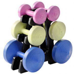 York Family Dumbbell Weight Set and Stand