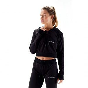 Half Human Ladies Cropped Poly Tracksuit Hoodie