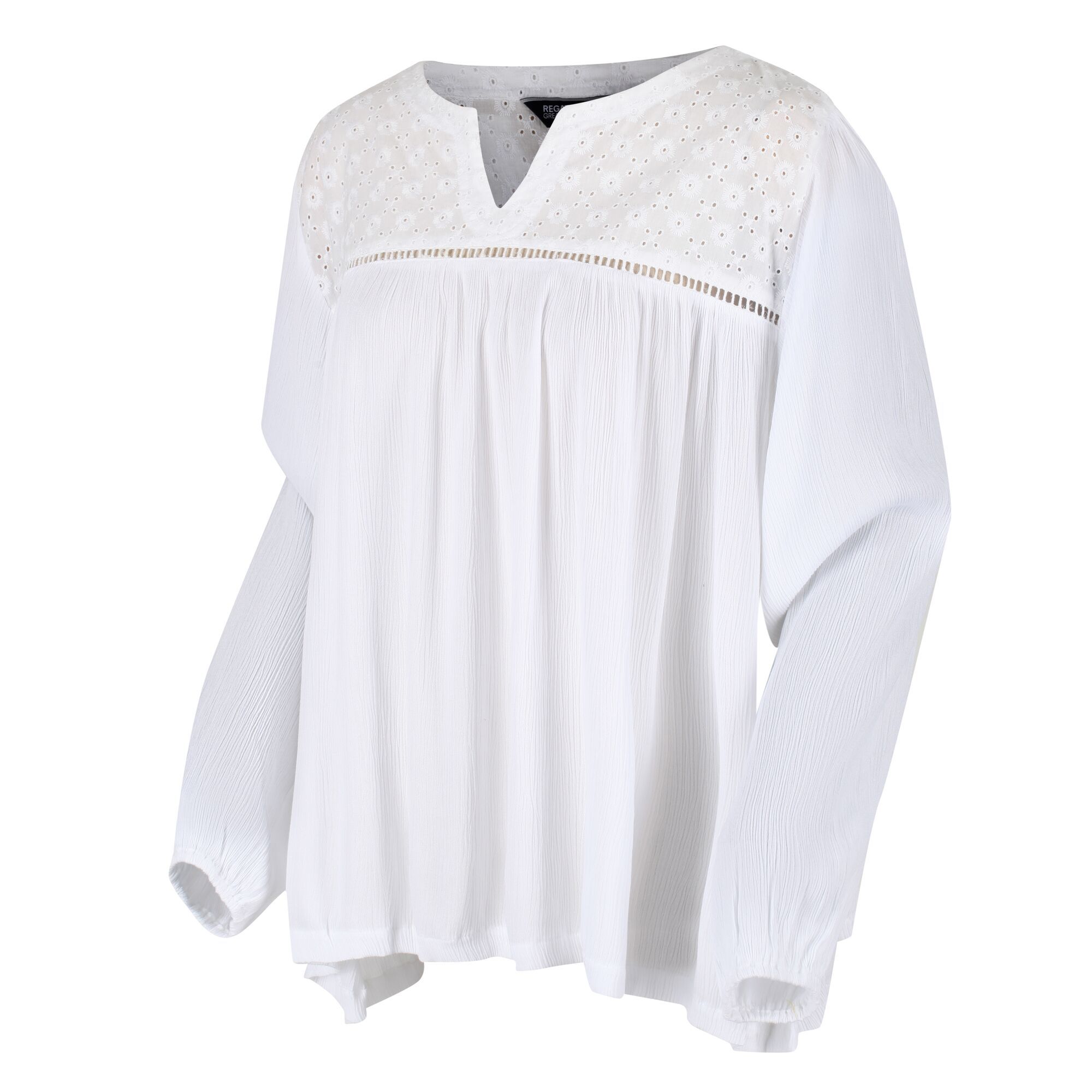 Women's Calixta Long Sleeved Broiderie Shirt White