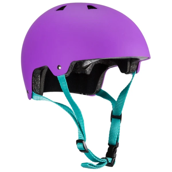 Harsh ABS Helmet, Purple with Teal Straps