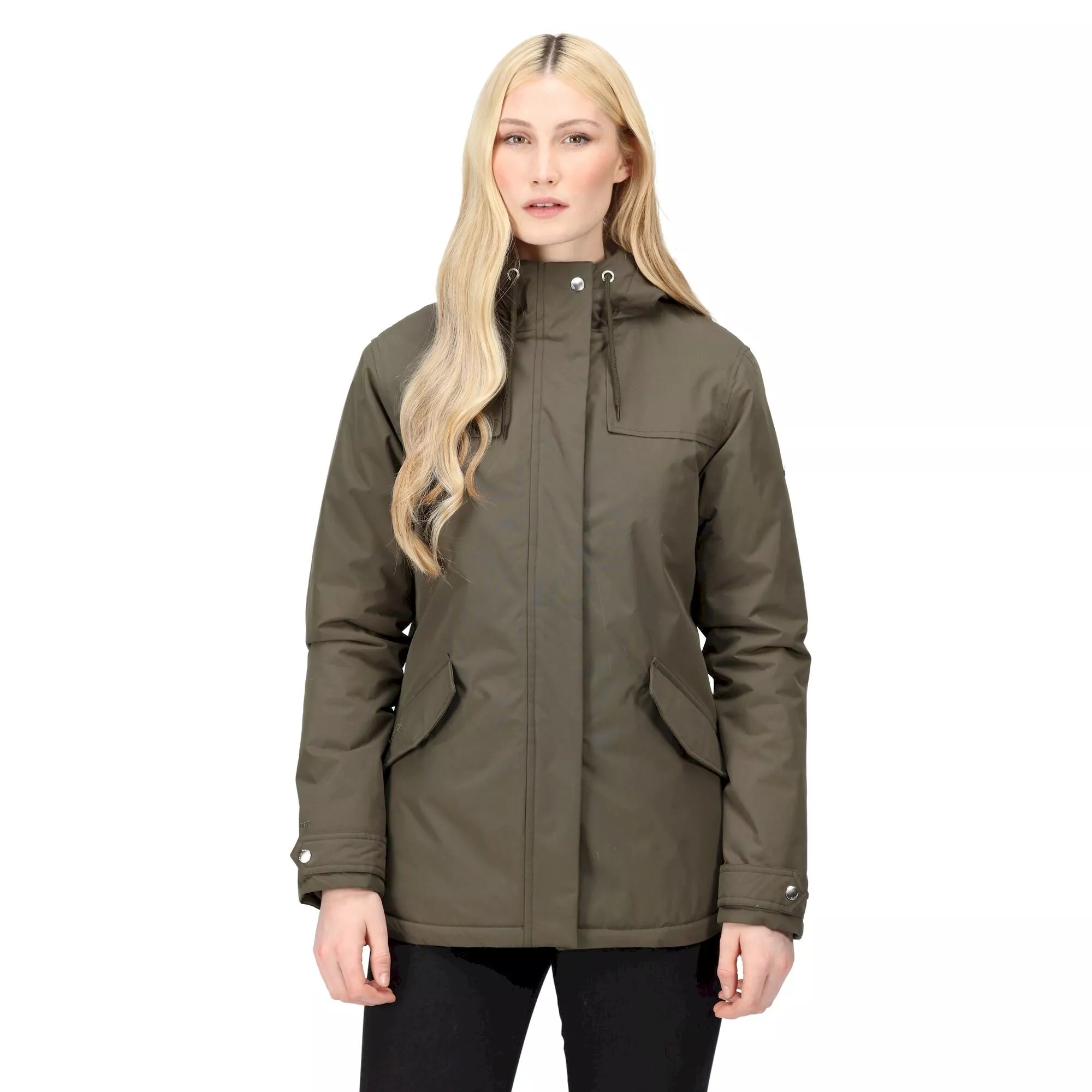 Women's Bria Fur Lined Waterproof Jacket | Dark Khaki