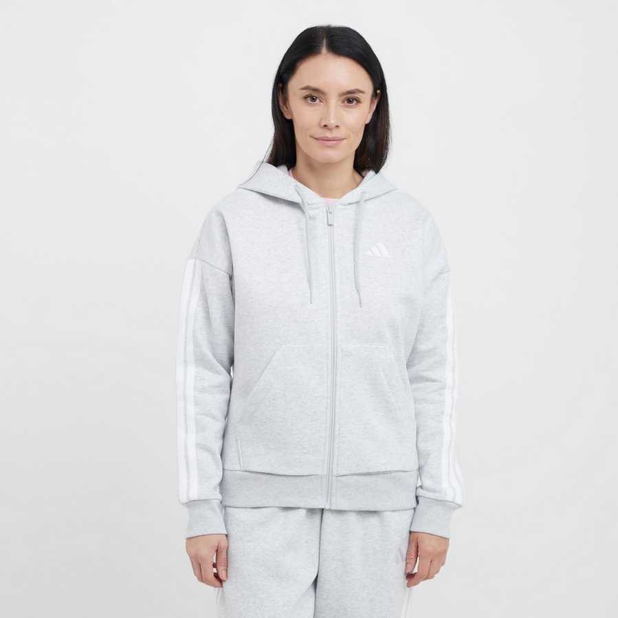 adidas Women’s Essentials 3-Stripes Full-Zip Fleece Hoodie