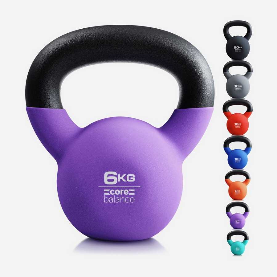Core Balance Cast Iron Kettlebell Weight Neoprene Coated Home Gym Fitness - 6kg