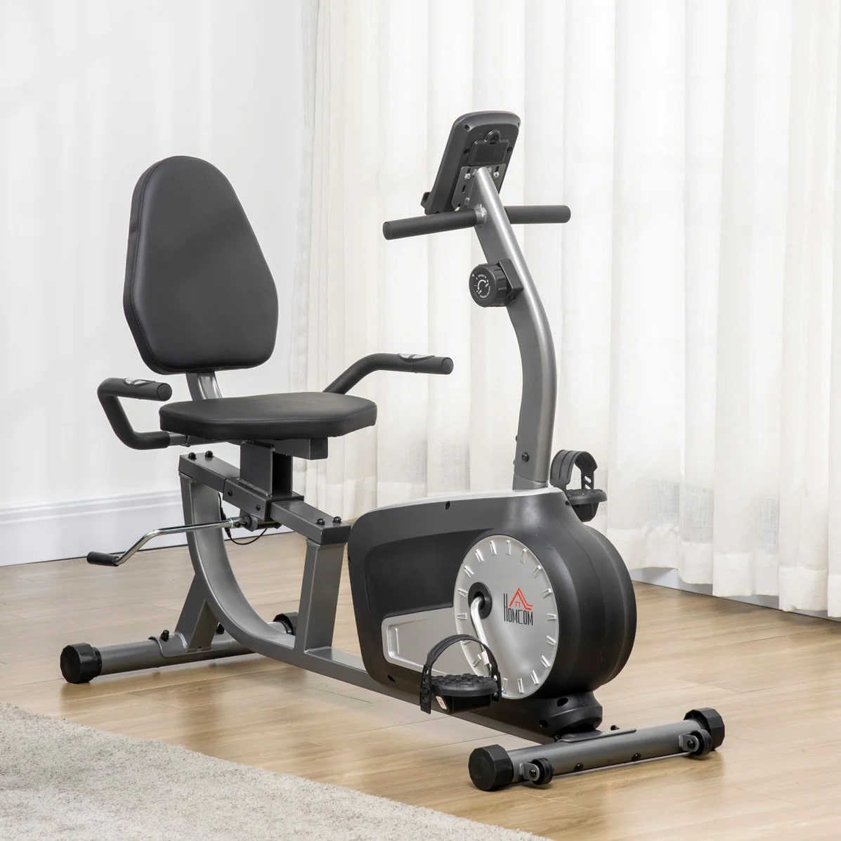 HOMCOM Exercise Bike with LCD Display, Quiet 8-Level Magnetic Resistance