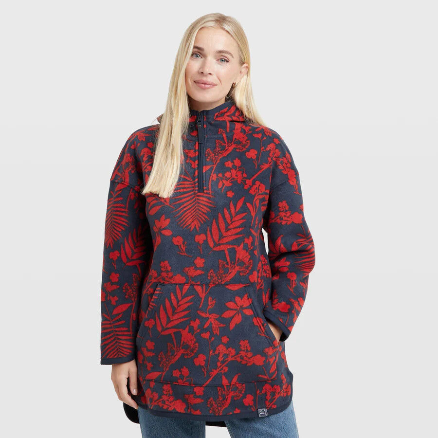 Weird Fish Women's Ester Printed Polar Popover Hoodie
